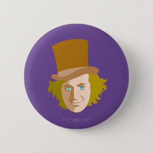 Willy Wonka Stenciled Face Graphic 6 Cm Round Badge