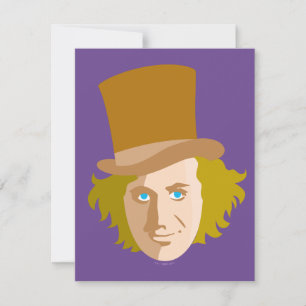 Willy Wonka Stenciled Face Graphic Card
