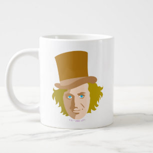 Willy Wonka Stenciled Face Graphic Large Coffee Mug