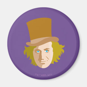 Willy Wonka Stenciled Face Graphic Magnet