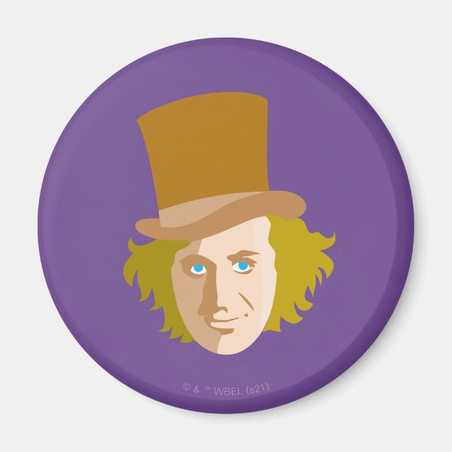 Willy Wonka Stenciled Face Graphic Magnet (Front)