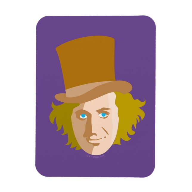 Willy Wonka Stenciled Face Graphic Magnet (Vertical)