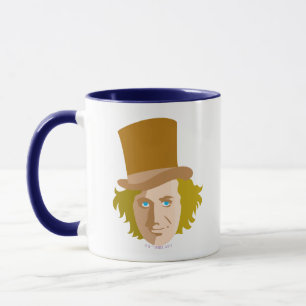 Willy Wonka Stenciled Face Graphic Mug