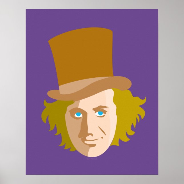 Willy Wonka Stenciled Face Graphic Poster (Front)