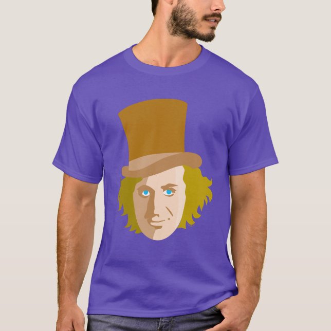 Willy Wonka Stenciled Face Graphic T-Shirt (Front)