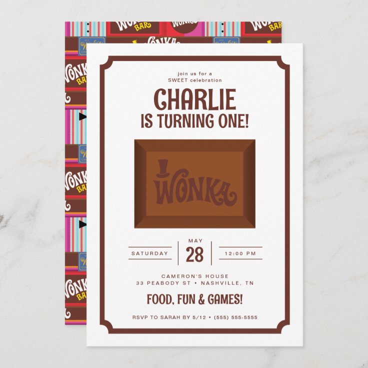 Willy Wonka & the Chocolate Factory Birthday Invitation Zazzle