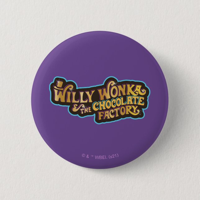 Willy Wonka & the Chocolate Factory Logo 6 Cm Round Badge (Front)