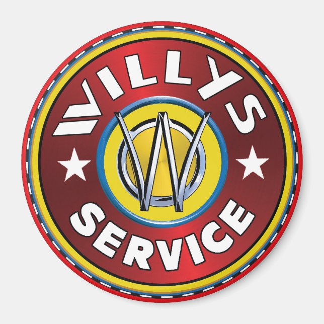 Willys overland jeep service magnet (Front)