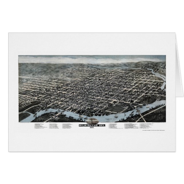 Wilmington, DE Panoramic Map - 1874 (Front Horizontal)