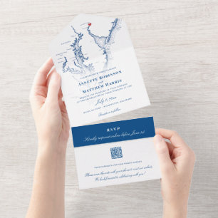 Wilmington DE Wedding QR Code Seal and Send All In One Invitation