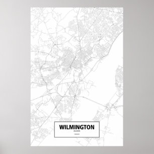 Wilmington, Delaware (black on white) Poster