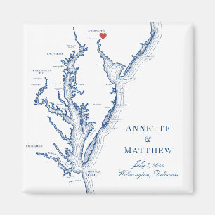 Wilmington Delaware Wedding Favour Magnet