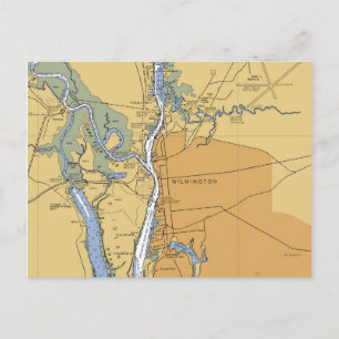 Wilmington, NC Nautical Chart Postcard