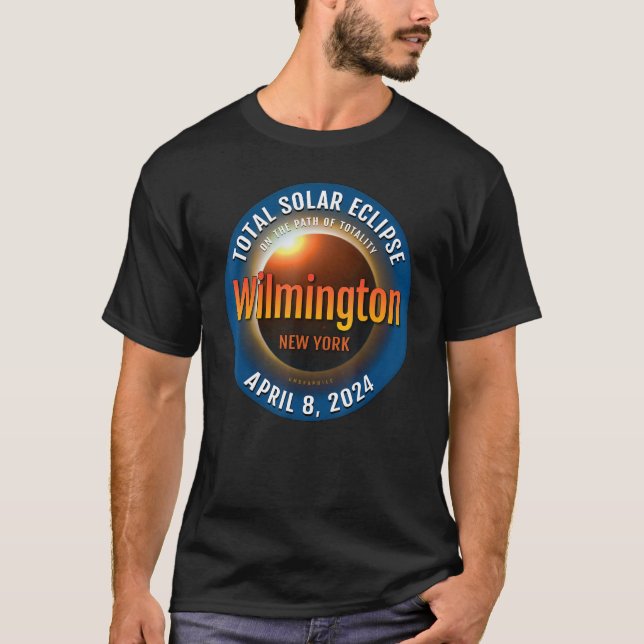 Wilmington New York NY Total Solar Eclipse 2024  3 T-Shirt (Front)
