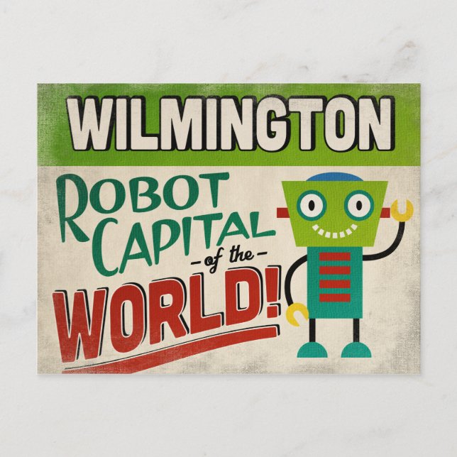 Wilmington North Carolina Robot - Funny Vintage Postcard (Front)