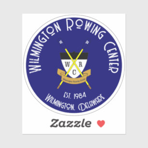 Wilmington Rowing Centre Round Vinyl Sticker Blue