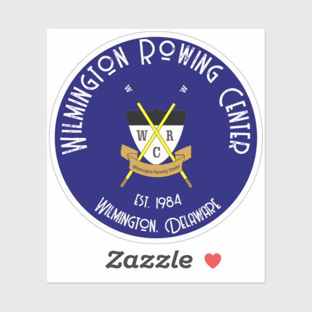 Wilmington Rowing Centre Round Vinyl Sticker Blue (Sheet)