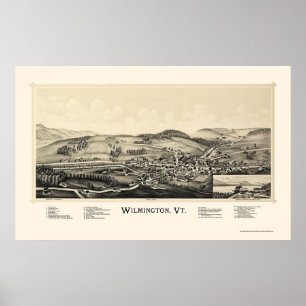 Wilmington, VT Panoramic Map - 1891 Poster