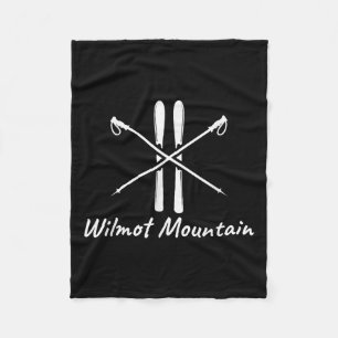 Wilmot Mountain Illinois Ski Skiing Poles Winter V Fleece Blanket