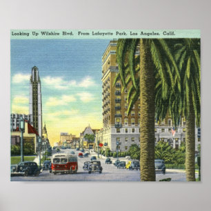 Wilshire Blvd., Los Angeles, California Vintage Poster