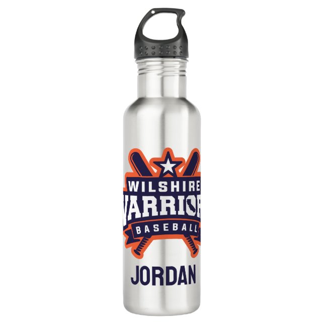 Wilshire Warriors Baseball League Logo 710 Ml Water Bottle (Front)