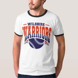 Wilshire Warriors Navy Baseball Logo T-Shirt