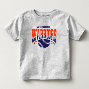Wilshire Warriors Navy Baseball Logo Toddler T-Shirt