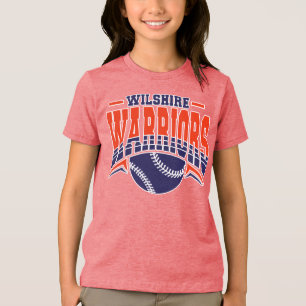 Wilshire Warriors Navy Baseball Logo Tri-Blend Shirt