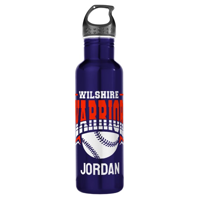 Wilshire Warriors White Baseball Logo 710 Ml Water Bottle (Front)