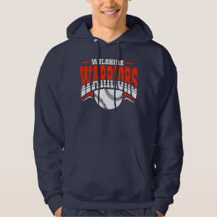 Wilshire Warriors White Baseball Logo Hoodie