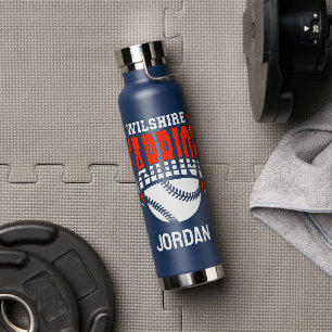 Wilshire Warriors White Baseball Logo Water Bottle