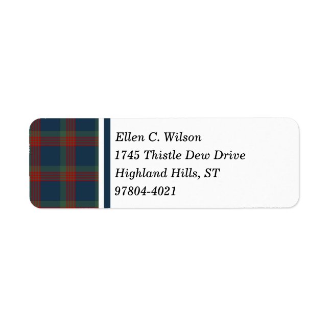 Wilson Clan Blue, Green, and Red Scottish Tartan (Front)