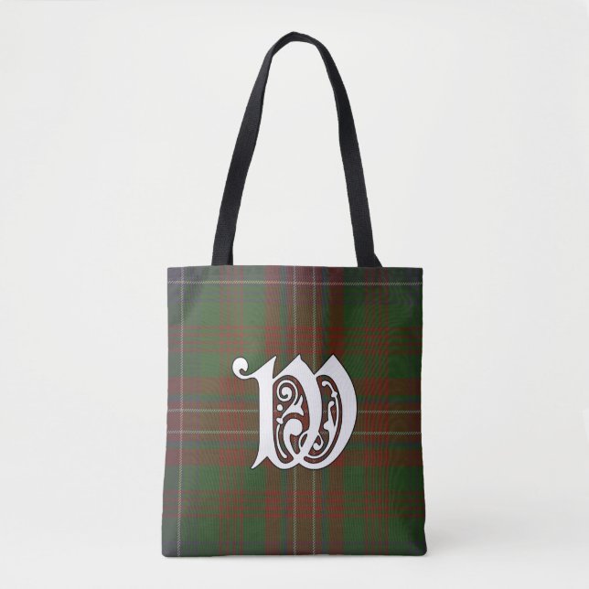 Wilson Clan Tartan Monogram Tote Bag (Front)