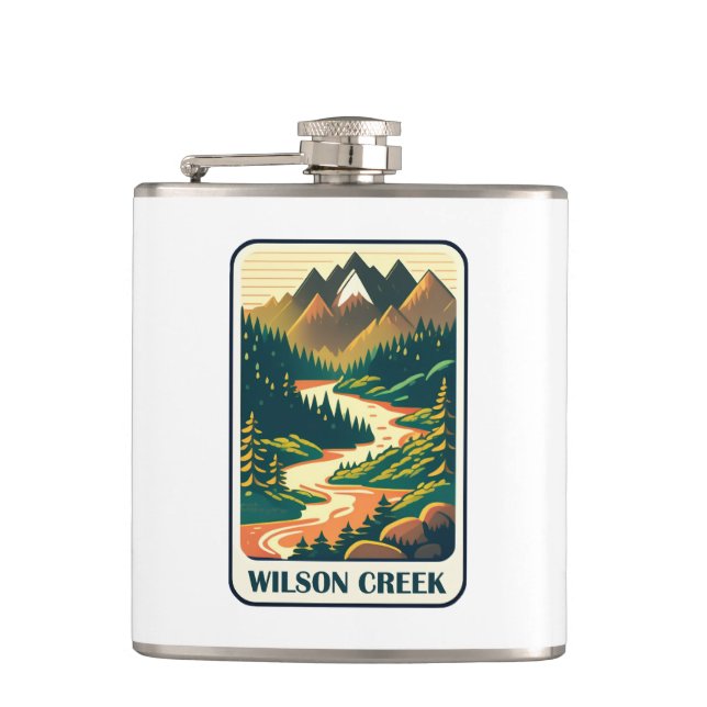 Wilson Creek North Carolina Colours Hip Flask (Front)