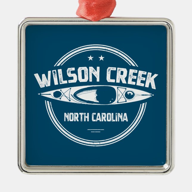 Wilson Creek North Carolina Kayaking Metal Tree Decoration (Front)
