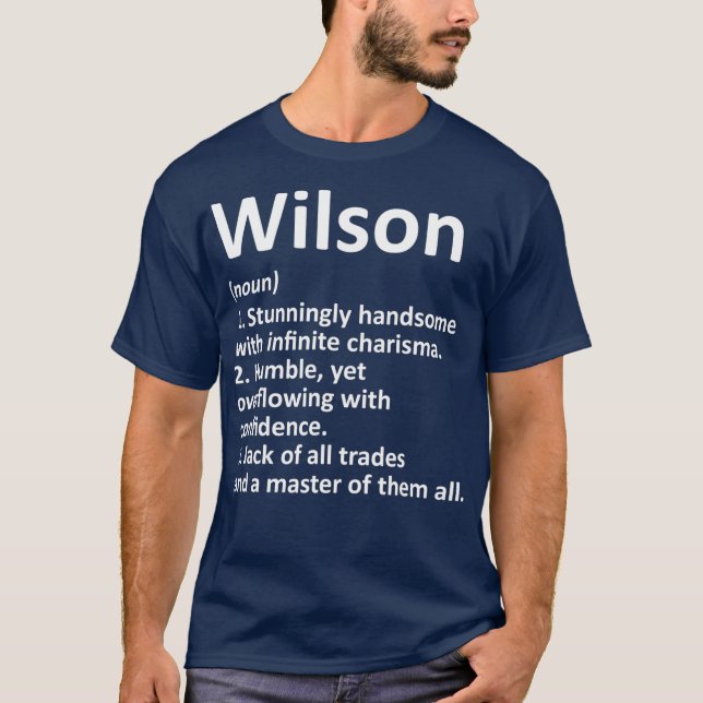 WILSON Definition Personalized Name Funny Gift T-Shirt (Front)