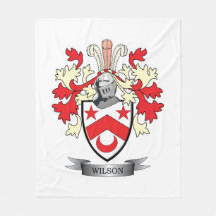 Wilson Family Crest Coat of Arms Fleece Blanket