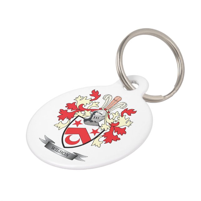 Wilson Family Crest Coat of Arms Pet Tag (Side)