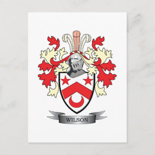 Wilson Family Crest Coat of Arms Postcard