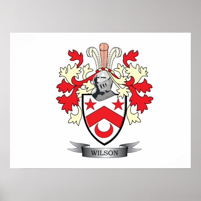 Wilson Family Crest Coat of Arms Poster (Front)