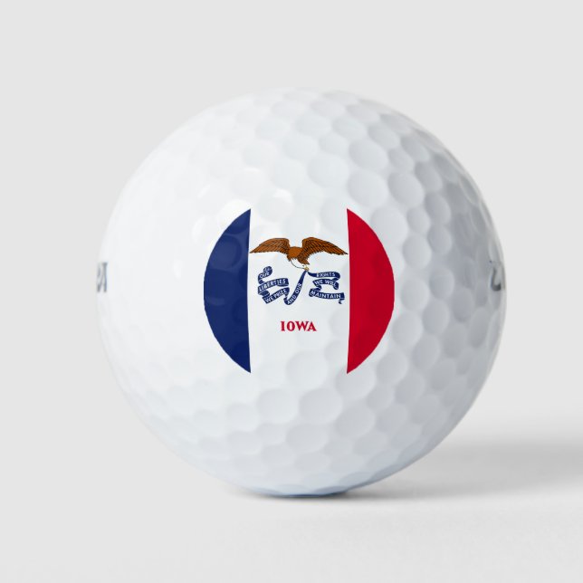 Wilson Golf Ball with flag of Iowa, USA (Front)
