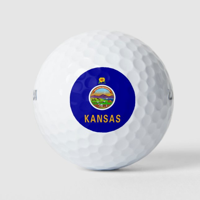 Wilson Golf Ball with flag of Kansas, USA (Front)