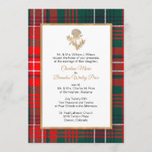 Wilson Plaid Thistle Wedding Invitation