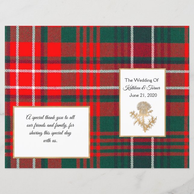 Wilson Plaid Wedding Program (Front)