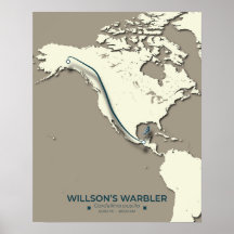 Wilson’s Warbler Migration Map – Minimalist