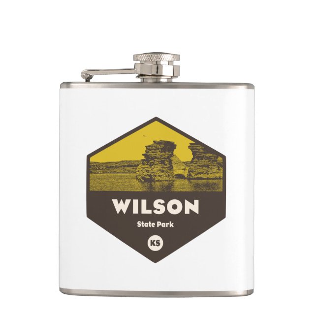 Wilson State Park Kansas Hip Flask (Front)