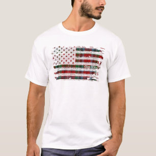 Wilson Surname American Flag Scottish Clan Tartan T-Shirt