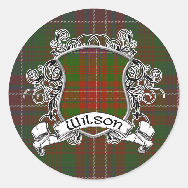 Wilson Tartan Shield Classic Round Sticker (Front)