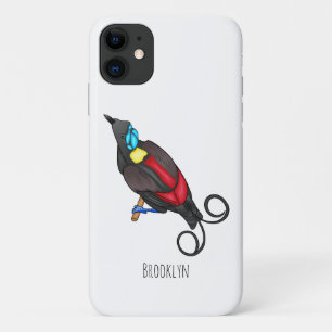 Wilson's bird-of-paradise bird cartoon iPhone 11 case