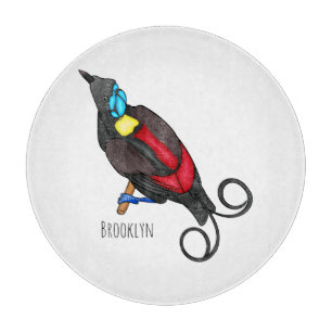 Wilson's bird-of-paradise bird cartoon  cutting board